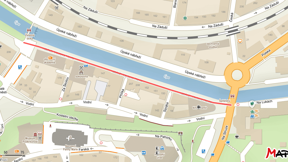 mapa nábřeží Václava Havla