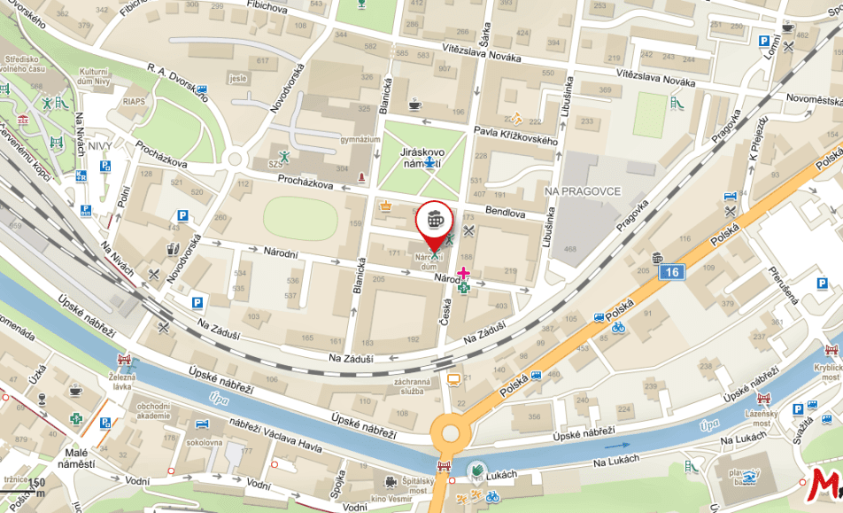 mapa národního domu v Trutnově