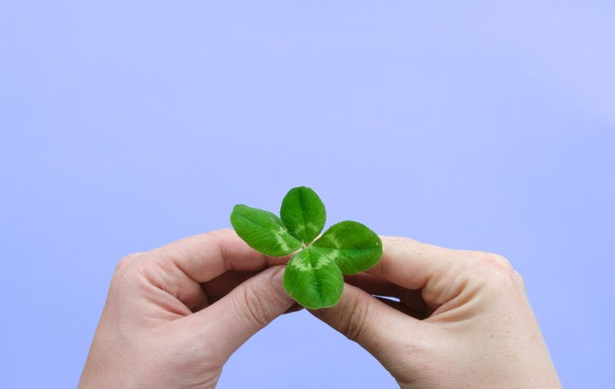 ruce drží čtyřlístek