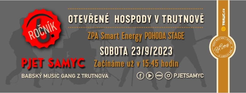 Plakát upoutávka na koncert Pjet Samyc na otevřené hospody v Trutnově